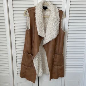 Ella Moss faux leather and sherpa vest